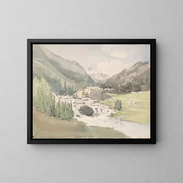 Bergtal - Thomas Ender — gerahmtes Bild an der Wand