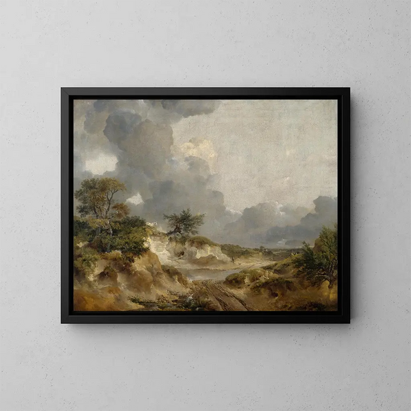 Eine Aussicht im Suffolk - Thomas Gainsborough — gerahmtes Bild an der Wand