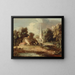 Landschaft mit einem Häuschen und einer Kirche - Thomas Gainsborough — gerahmtes Bild an der Wand
