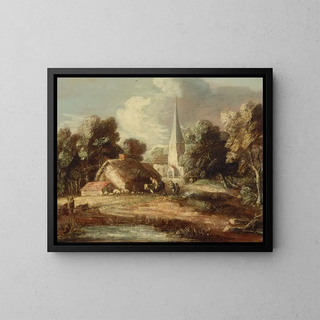 Thomas Gainsborough - Landscape with cottage and church.webp