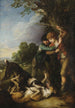 Zwei junge Hirten mit Hunden, die kämpfen - Thomas Gainsborough — Ansicht des Kunstwerks