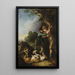 Zwei junge Hirten mit Hunden, die kämpfen - Thomas Gainsborough — gerahmtes Bild an der Wand