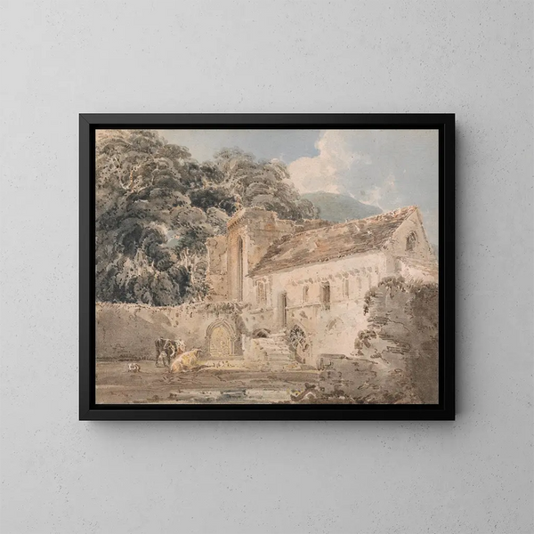 Abbaye de Valle Crucis, Denbighshire - Thomas Girtin — gerahmtes Bild an der Wand