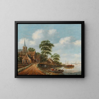 Thomas Heeremans - A village on the banks of a river.webp