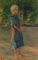 Junge Frau stehend in blauem Kleid - Thomas Herbst — Ansicht des Kunstwerks