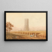 Säule von Bonaparte auf Gerüst in Boulogne Frankreich mit Mähdreschern in einem Feld - Thomas Hosmer Shepherd — gerahmtes Bild an der Wand
