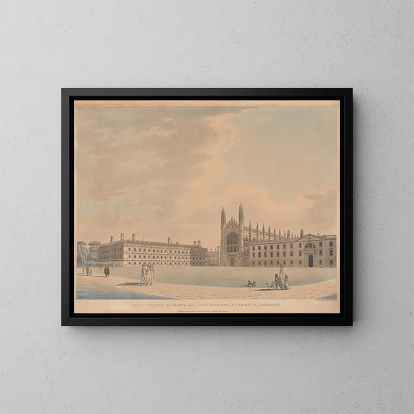 Kapelle des King's College und Clare Hall an der Universität Cambridge - Thomas Malton der Jüngere — gerahmtes Bild an der Wand