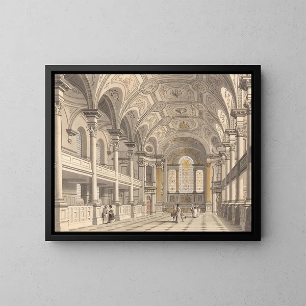 Innenansicht von St Martin-in-the-Fields - Thomas Malton der Jüngere — gerahmtes Bild an der Wand