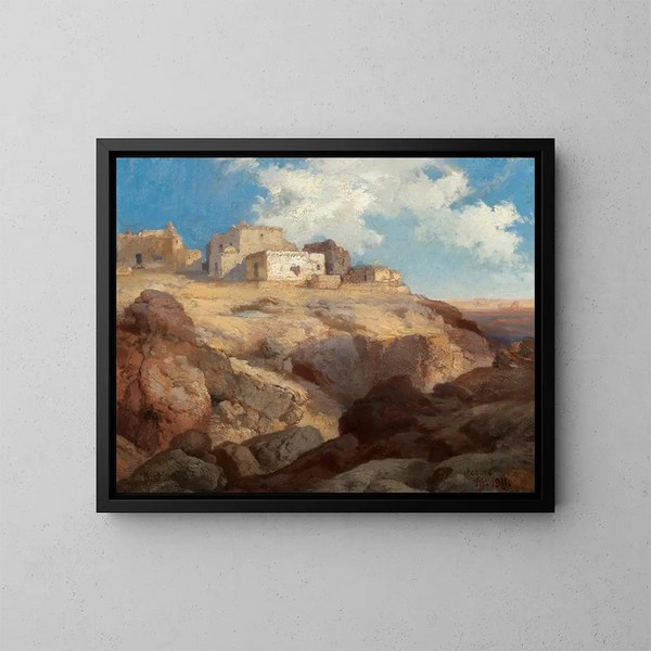 Ein bisschen Acoma, New Mexico - Thomas Moran — gerahmtes Bild an der Wand