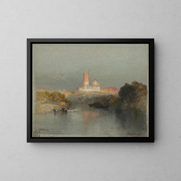 Hacienda auf dem Fluss Lerma, San Juan, Mexiko - Thomas Moran — gerahmtes Bild an der Wand