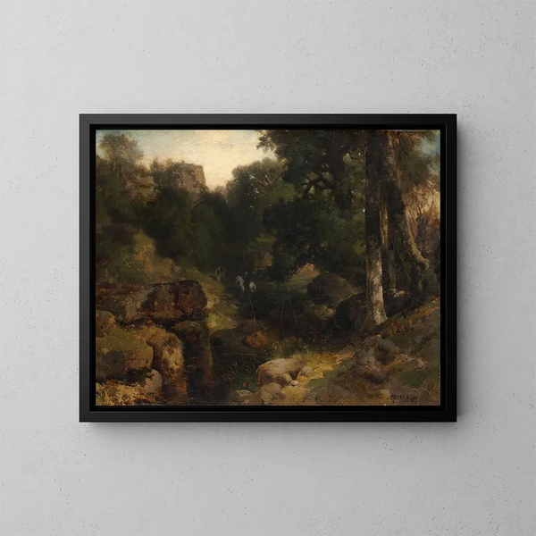 La Vallée - Thomas Moran — gerahmtes Bild an der Wand
