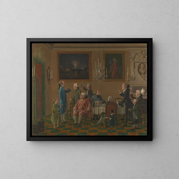 Gentlemen britanniques chez Sir Horace Mann à Florence - Thomas Patch — gerahmtes Bild an der Wand