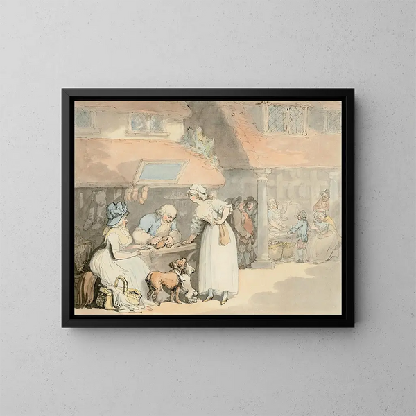 Bei dem Schuhmacher - Thomas Rowlandson — gerahmtes Bild an der Wand