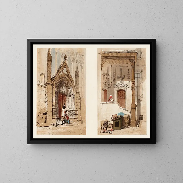 Porte rouge de Notre-Dame et rue des Marmousets à Paris - Thomas Shotter Boys — gerahmtes Bild an der Wand