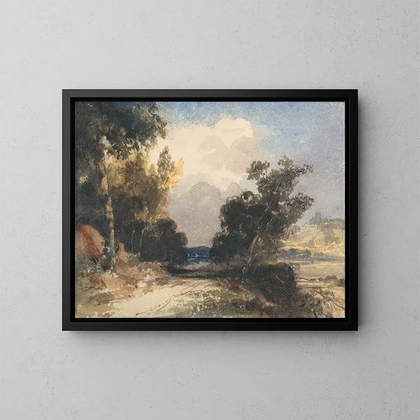 Ansicht in der Nähe des Schlosses von Arundel - Thomas Shotter Boys — gerahmtes Bild an der Wand