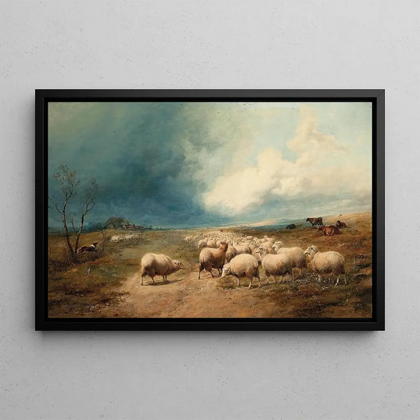 Der wollige Herde - Thomas Sidney Cooper — gerahmtes Bild an der Wand