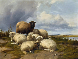 Thomas Sidney Cooper - The gathering storm canterbury meadows.webp