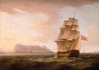 Thomas Whitcombe - A British Man of War before the Rock of Gibraltar.webp