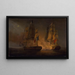 Engagement zwischen dem HMS Amelia und der französischen Fregatte l'Aréthuse vor der Küste der Los-Inseln, 1813 - Thomas Whitcombe — gerahmtes Bild an der Wand