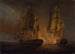 Engagement zwischen dem HMS Amelia und der französischen Fregatte l'Aréthuse vor der Küste der Los-Inseln, 1813 - Thomas Whitcombe — Ansicht des Kunstwerks