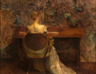 Le clavecin - Thomas Wilmer Dewing — Ansicht des Kunstwerks