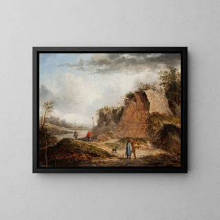 Thomas van Apshoven - Rocky Landscape with Travelers on a Path and Two Figures Conversing in the Foreground.webp