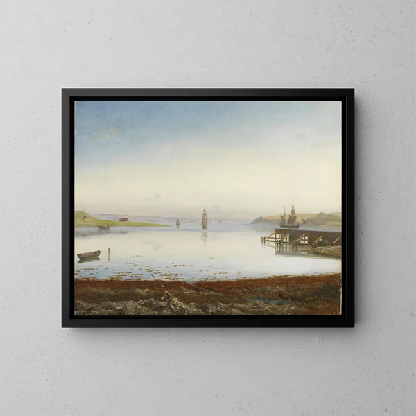 Bateaux dans un fjord - Thorald Læsøe — gerahmtes Bild an der Wand