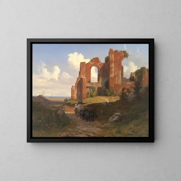 Ansicht der Thermen von Caracalla in Rom - Thorald Læsøe — gerahmtes Bild an der Wand