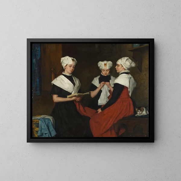Drei Waisen aus der Stadt Amsterdam - Thérèse Schwartze — gerahmtes Bild an der Wand