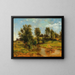 Ein sanft geschwungenes Landschaftsbild mit einem Bach - Tina Blau — gerahmtes Bild an der Wand