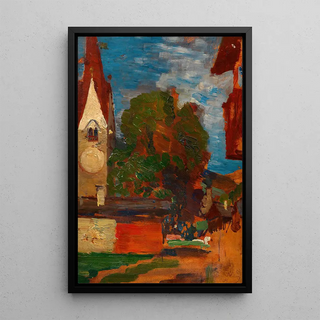 Tina Blau - Kirche in Taufers Dorfplatz.webp