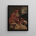 Portrait des Papstes Paul III mit Camauro - Titien — gerahmtes Bild an der Wand