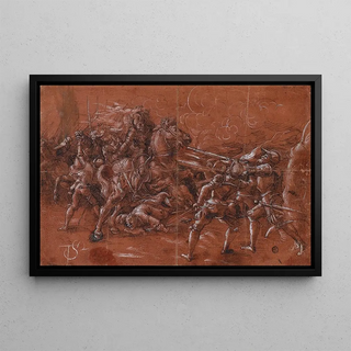 Tobias Stimmer - Fight between horsemen and infantry.webp