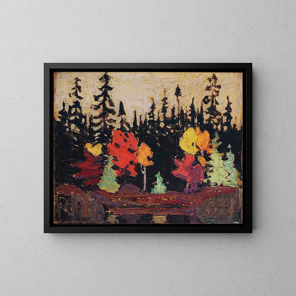Schwarzer Fichte und Ahorn - Tom Thomson — gerahmtes Bild an der Wand