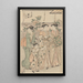 Pfingstrosen auf der Nakanoch-Straße im Gai-Viertel von Yoshiwara - Torii Kiyonaga — gerahmtes Bild an der Wand