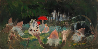 Torsten Wasastjerna - The Princess and a Butterfly Underneath a Fly Agaric sketch for the painitng Farity Tale Princess.webp