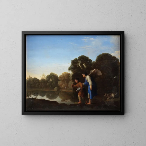 Der junge Tobias und der Engel - Toussaint Gelton — gerahmtes Bild an der Wand