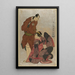 Sandiaime Band Hikosabur no Obiya Chmemon to Yodaime Iwai Hanshir no Shinanoya Ohan - Tōshūsai Sharaku — gerahmtes Bild an der Wand
