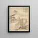 Weide und Wasserfall von Tsubaki Chinzan — gerahmter Kunstdruck