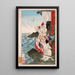 Imperatrice Jing und Takeuchi no Sukune beim Angeln in Chikuzen - Tsukioka Yoshitoshi — gerahmtes Bild an der Wand