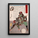 Fin Kiemon Masatada mit Angreifer - Tsukioka Yoshitoshi — gerahmtes Bild an der Wand