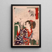 Geisha unter den Kirschbäumen um 15:00 Uhr - Tsukioka Yoshitoshi — gerahmtes Bild an der Wand