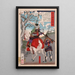 Hachimantar Yoshiie an der Nakoso-Barriere - Tsukioka Yoshitoshi — gerahmtes Bild an der Wand