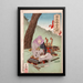 Minamoto Yorimasa, der sich auf den Selbstmord vorbereitet - Tsukioka Yoshitoshi — gerahmtes Bild an der Wand