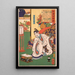 Minamoto Yorimitsu Ason beobachtend eine Spinne - Tsukioka Yoshitoshi — gerahmtes Bild an der Wand