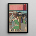 Miyamoto Hanako, die einen Betrunkenen ausschimpft - Tsukioka Yoshitoshi — gerahmtes Bild an der Wand