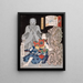 Mutsuki Suginosuke Norifusa mit einem Geist - Tsukioka Yoshitoshi — gerahmtes Bild an der Wand