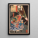 Oda Harunaga und eine Seite mit einer Laterne - Tsukioka Yoshitoshi — gerahmtes Bild an der Wand