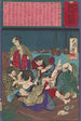 Das kollektive Vergewaltigen der Freundin von Hisaz, Omatsu - Tsukioka Yoshitoshi — Ansicht des Kunstwerks
