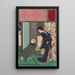 Die Geisha Oiro, die höflich das Angebot eines alten Mannes ablehnt - Tsukioka Yoshitoshi — gerahmtes Bild an der Wand